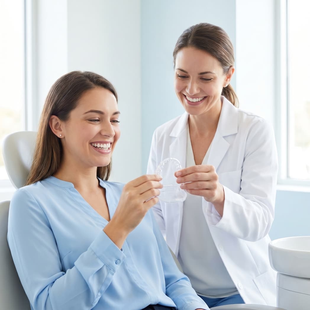 Sorriso finale dopo il trattamento Invisalign