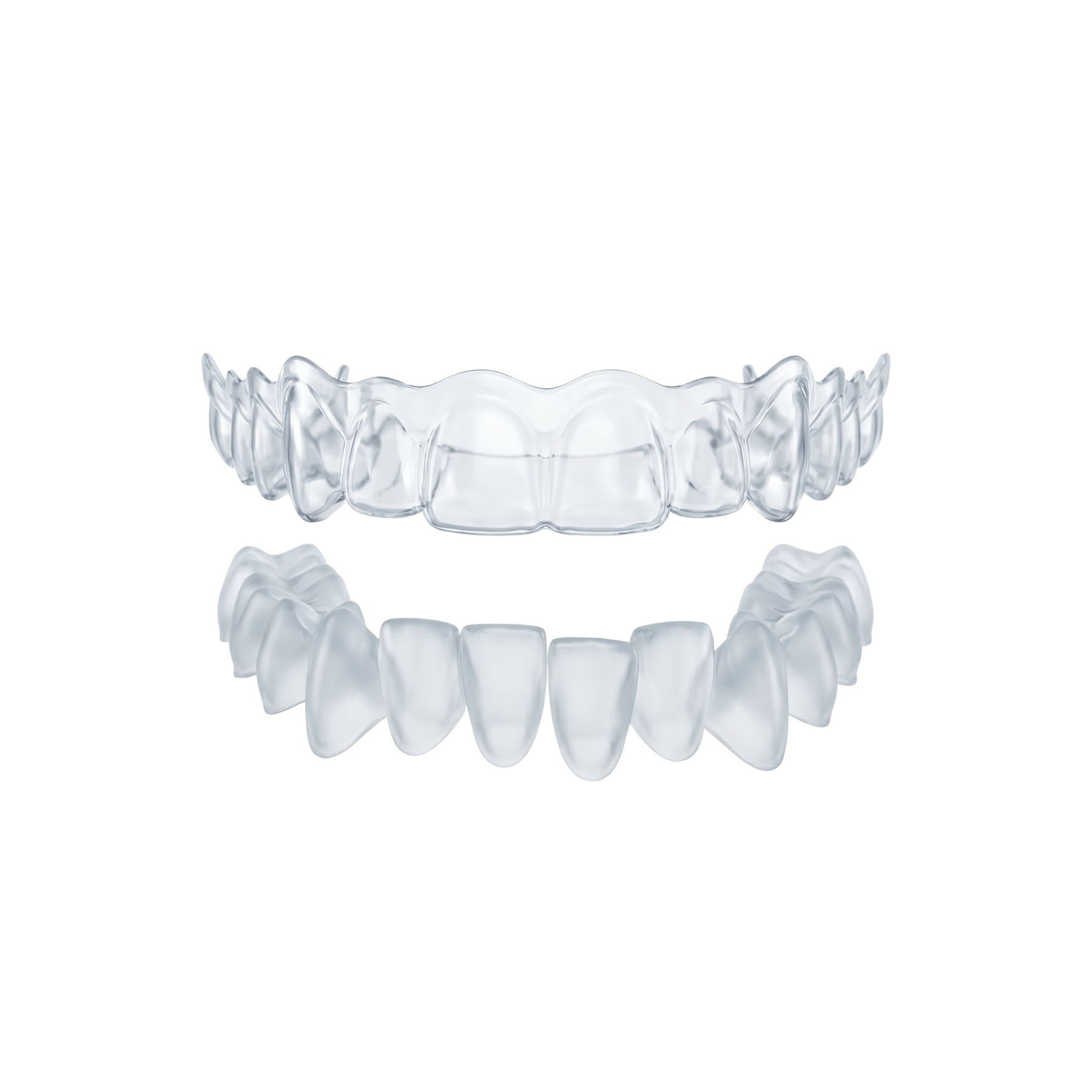 Aligner trasparenti, arcata superiore e inferiore